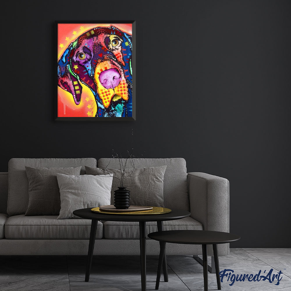 paint by numbers | Dog with Stars | advanced animals dogs Pop Art | FiguredArt