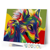 paint by numbers | Wolf and Eagle Pop Art | animals birds eagles easy Pop Art | FiguredArt