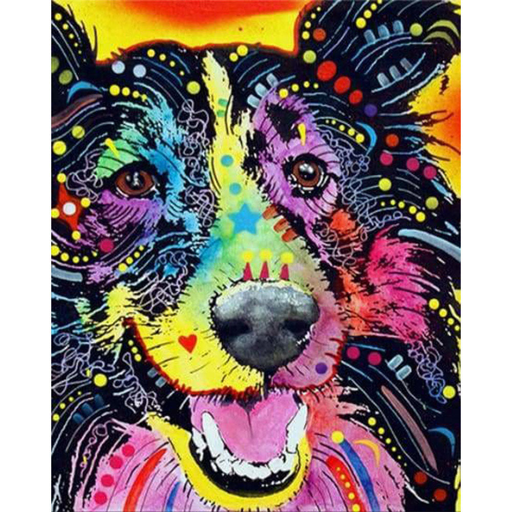 paint by numbers | Dog Fashion Color Smiling | advanced animals dogs Pop Art | FiguredArt