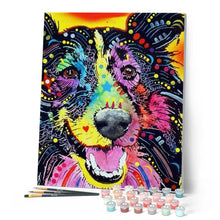 Load image into Gallery viewer, paint by numbers | Dog Fashion Color Smiling | advanced animals dogs Pop Art | FiguredArt
