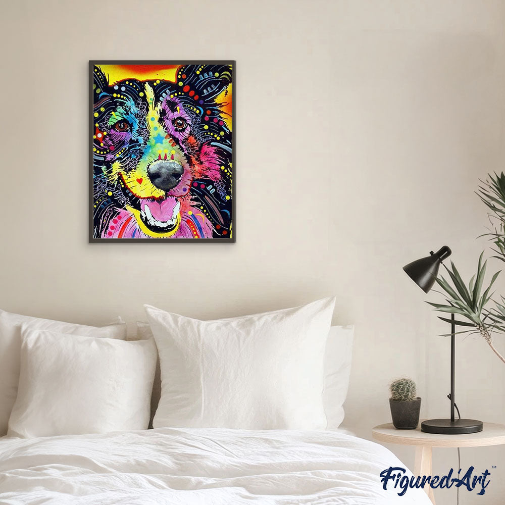 paint by numbers | Dog Fashion Color Smiling | advanced animals dogs Pop Art | FiguredArt