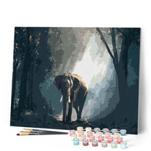 Load image into Gallery viewer, paint by numbers | Elephant in the Dark Forest | animals easy elephants | FiguredArt