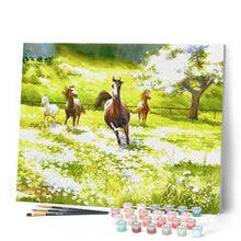 Load image into Gallery viewer, paint by numbers | Horses in the Countryside | advanced animals landscapes | FiguredArt