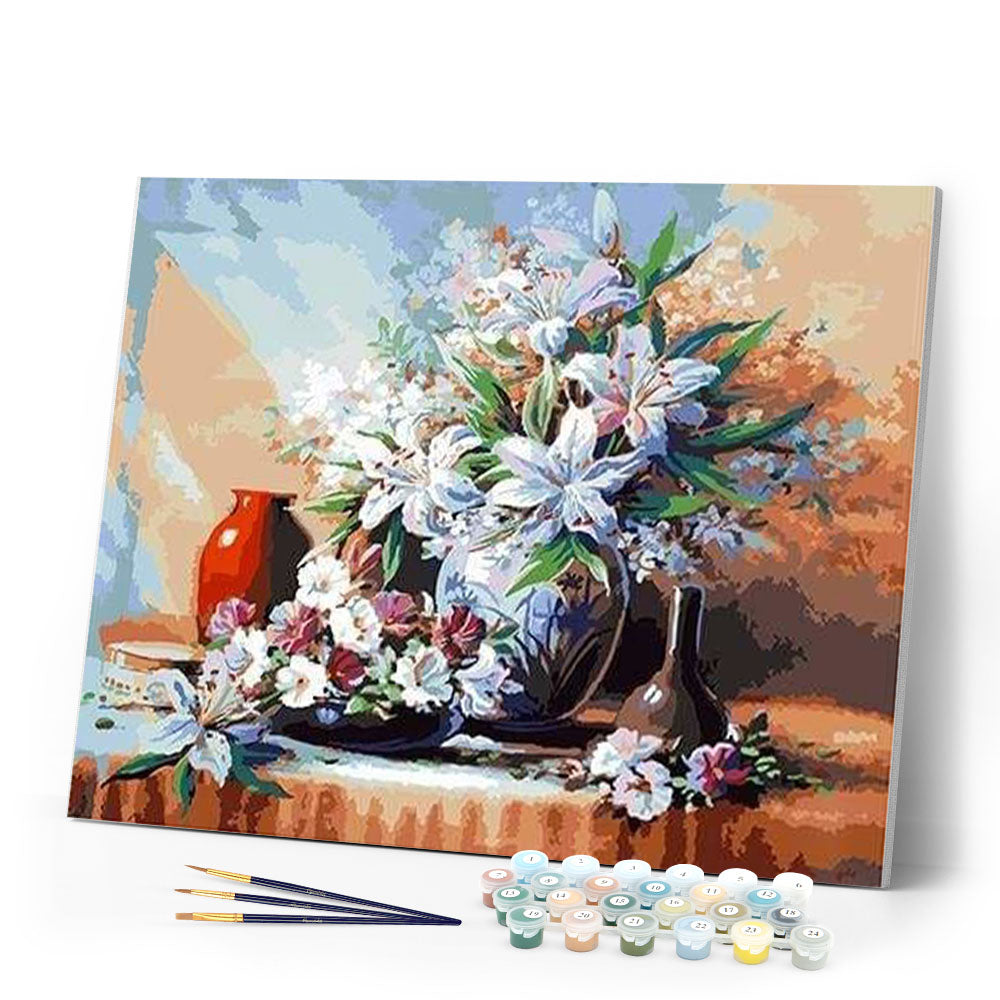 paint by numbers | Flowers and Skull | flowers intermediate | FiguredArt