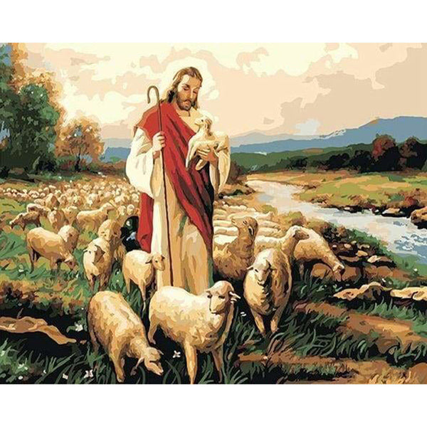 paint by numbers | Jesus Christ and his flock | intermediate religion | FiguredArt