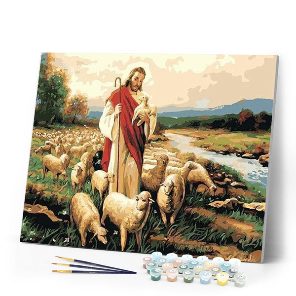 paint by numbers | Jesus Christ and his flock | intermediate religion | FiguredArt