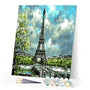paint by numbers | Eiffel Tower Cloudy Day | cities intermediate | FiguredArt