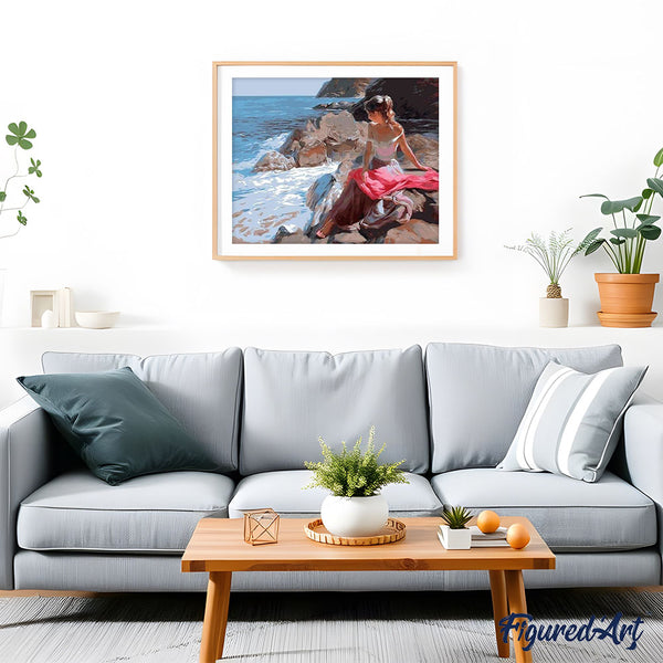 paint by numbers | Woman on the Seaside | easy landscapes | FiguredArt