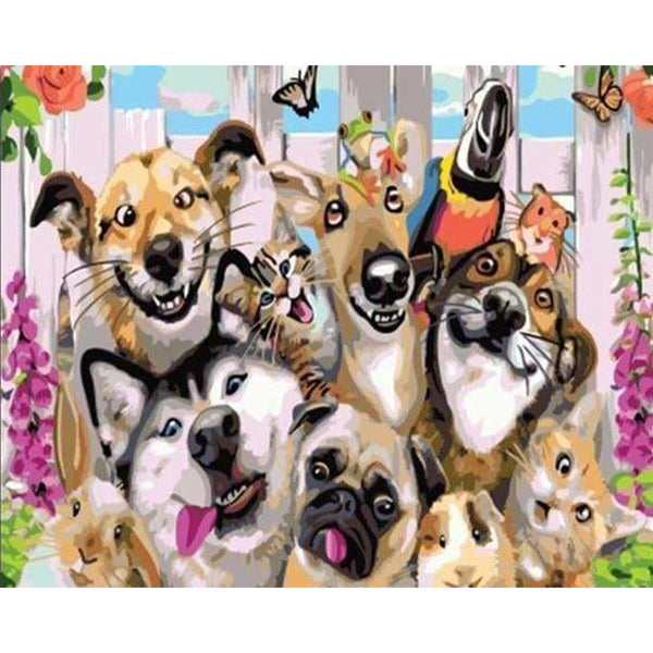 paint by numbers | The Pet Family | animals dogs intermediate | FiguredArt