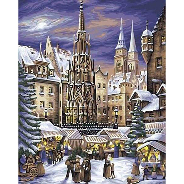 paint by numbers | Nuremberg Christmas Market | christmas cities intermediate | FiguredArt