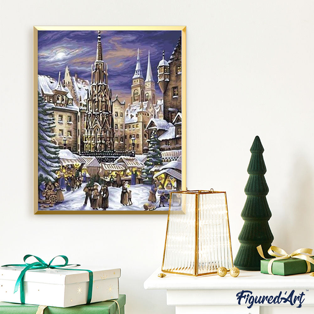 paint by numbers | Nuremberg Christmas Market | christmas cities intermediate | FiguredArt