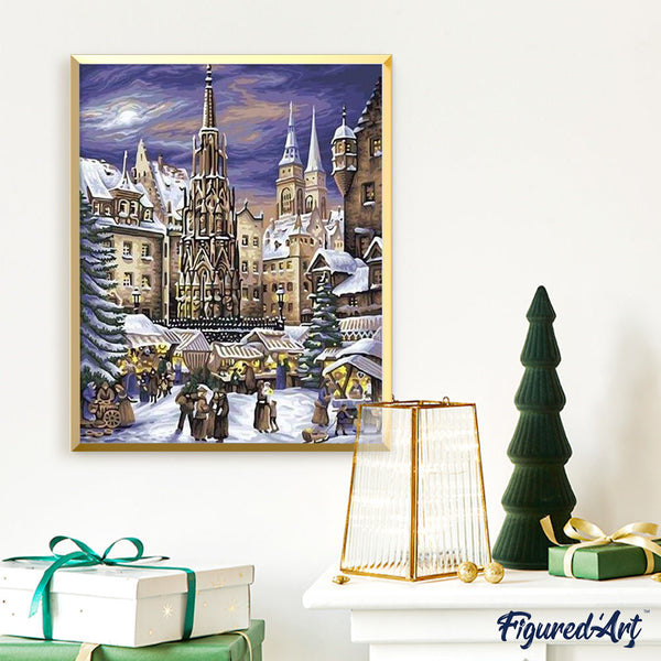 paint by numbers | Nuremberg Christmas Market | christmas cities intermediate | FiguredArt