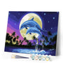 paint by numbers | Moon And Dolphins | animals dolphins easy | FiguredArt