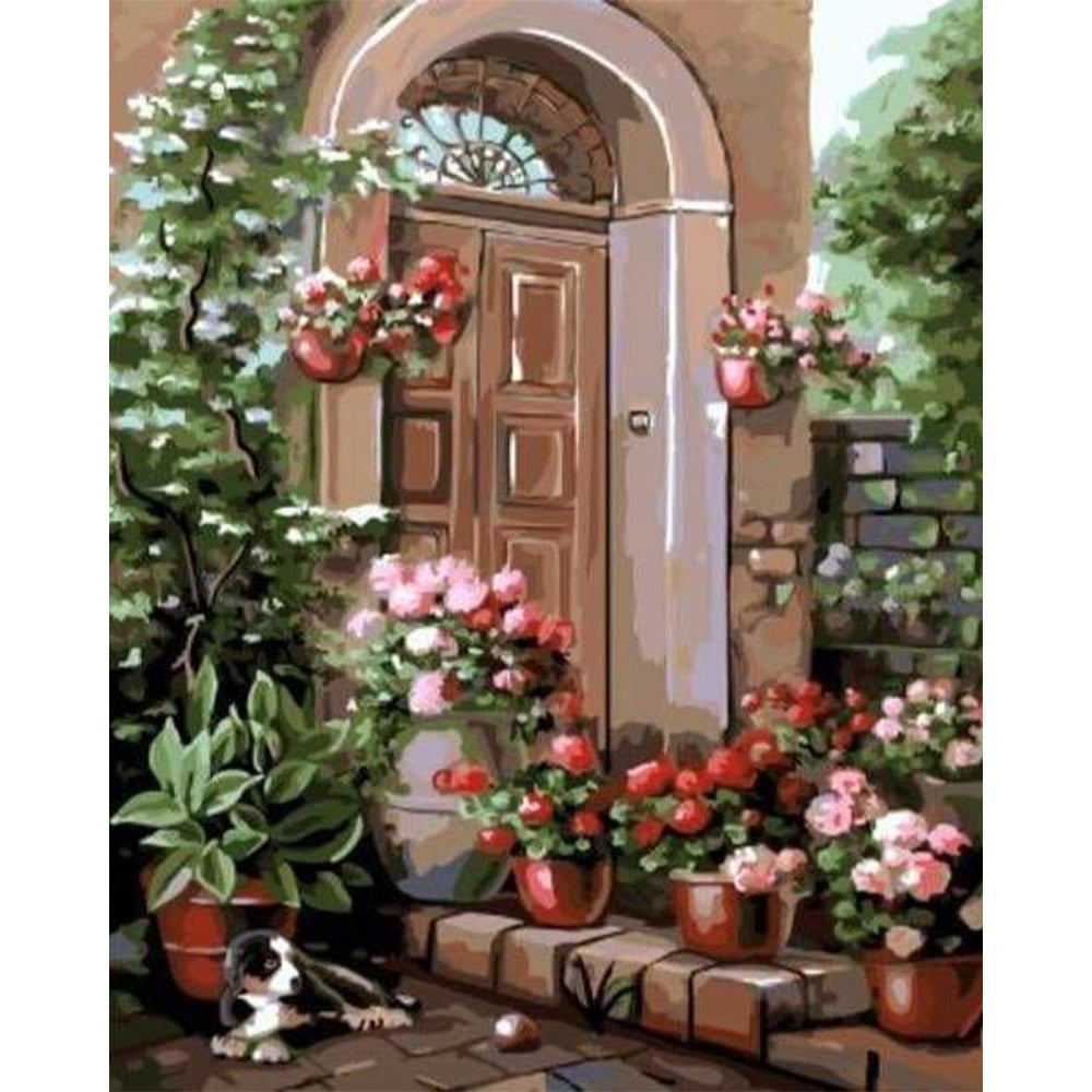 paint by numbers | Flower on the Porch | flowers intermediate | FiguredArt