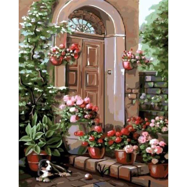 paint by numbers | Flower on the Porch | flowers intermediate | FiguredArt