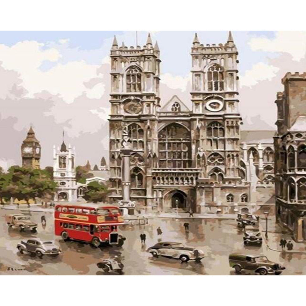 paint by numbers | Notre Dame Retro | cities intermediate | FiguredArt