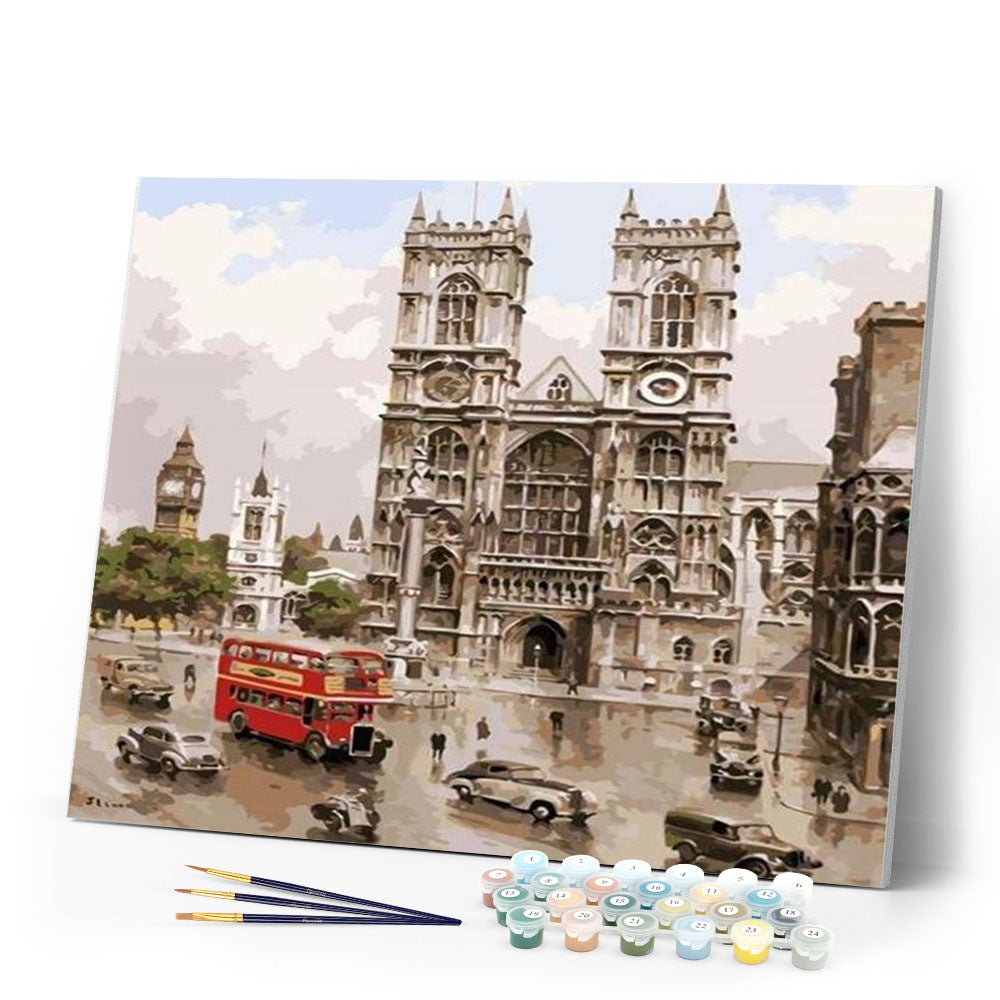 paint by numbers | Notre Dame Retro | cities intermediate | FiguredArt