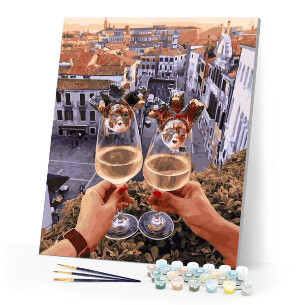 paint by numbers | Cheers on the Roof | cities intermediate romance | FiguredArt