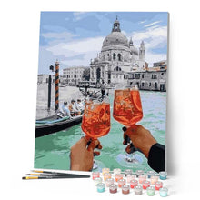 Load image into Gallery viewer, paint by numbers | Cheers in Venice | cities intermediate romance | FiguredArt