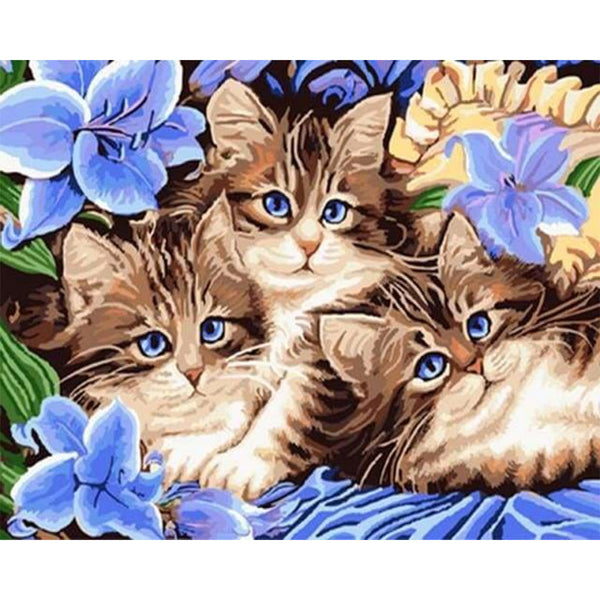 paint by numbers | The Cat Family | animals cats easy | FiguredArt