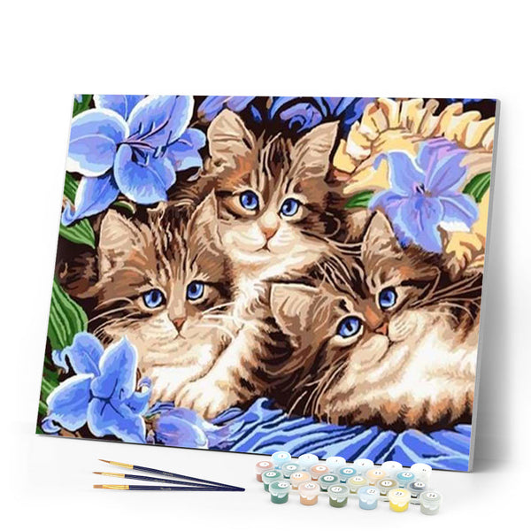 paint by numbers | The Cat Family | animals cats easy | FiguredArt