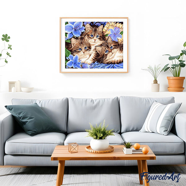 paint by numbers | The Cat Family | animals cats easy | FiguredArt