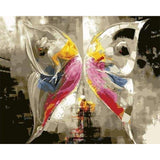 paint by numbers | Colorful Abstract Butterfly | animals butterflies dance intermediate | FiguredArt