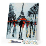 paint by numbers | Romantic couples near the Eiffel Tower | cities intermediate | FiguredArt