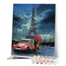 Load image into Gallery viewer, paint by numbers | Rain and Romanticism Eiffel Tower | advanced cities | FiguredArt