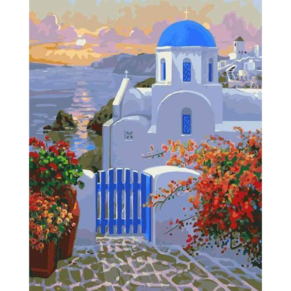 paint by numbers | Greek Villa | intermediate landscapes | FiguredArt