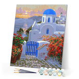 paint by numbers | Greek Villa | intermediate landscapes | FiguredArt