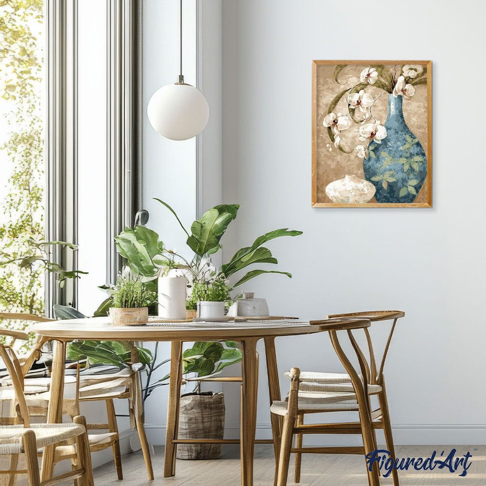 paint by numbers | Ancient Bottle and Flowers | flowers intermediate | FiguredArt
