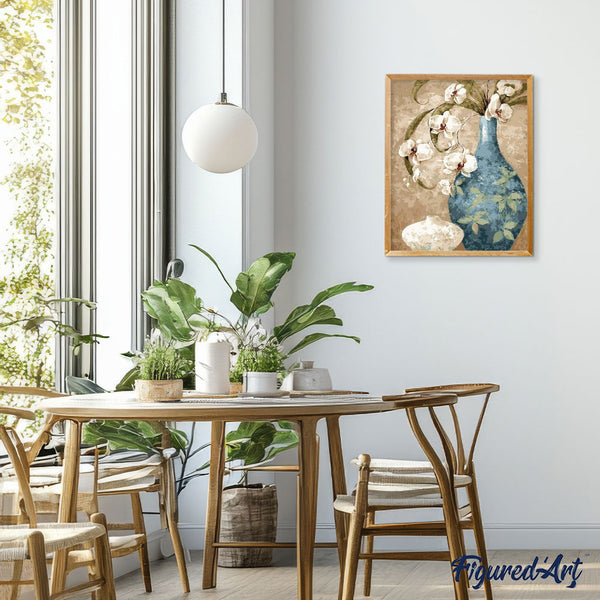 paint by numbers | Ancient Bottle and Flowers | flowers intermediate | FiguredArt