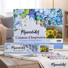 Load image into Gallery viewer, paint by numbers | Red Birds and Sunflowers | animals birds flowers intermediate | FiguredArt