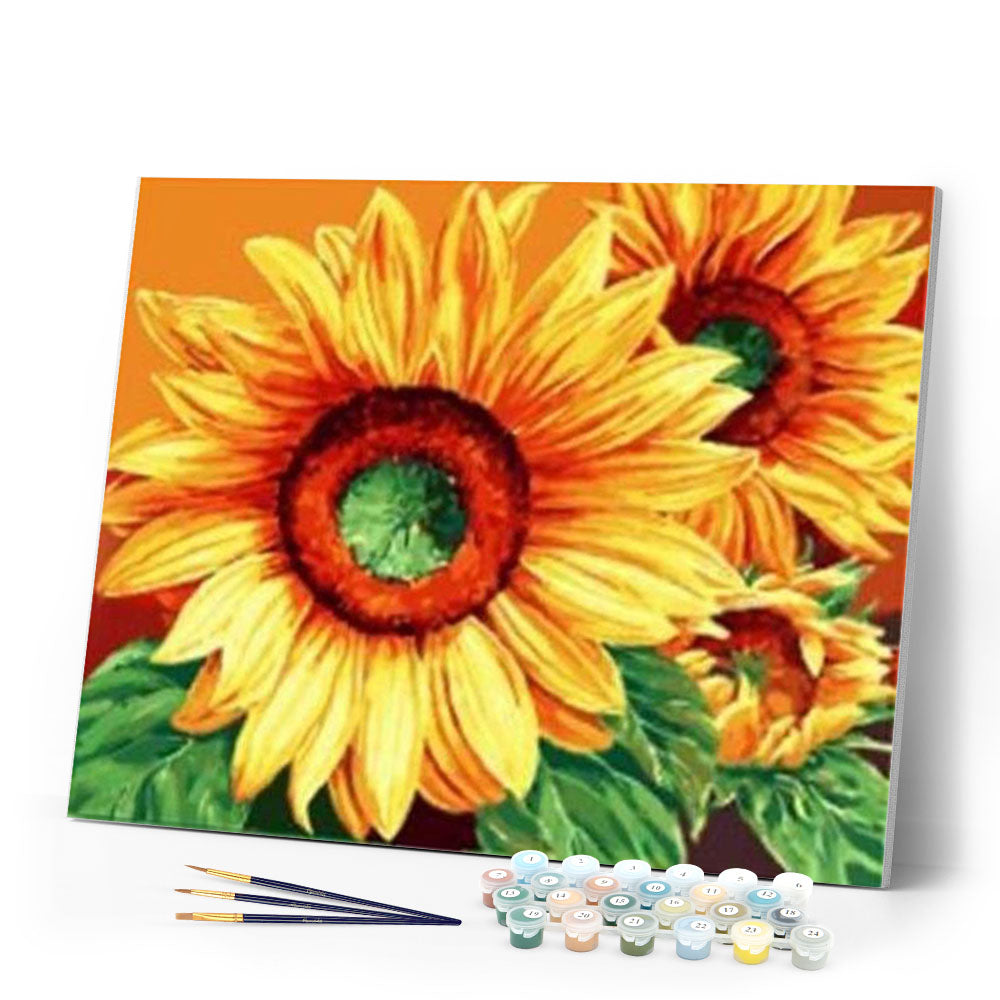 paint by numbers | Large Sunflowers | easy flowers | FiguredArt