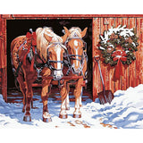 paint by numbers | Horses in Winter | animals horses intermediate | FiguredArt