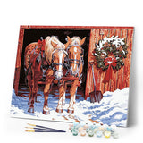 paint by numbers | Horses in Winter | animals horses intermediate | FiguredArt