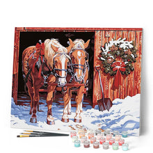 Load image into Gallery viewer, paint by numbers | Horses in Winter | animals horses intermediate | FiguredArt