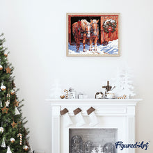 Load image into Gallery viewer, paint by numbers | Horses in Winter | animals horses intermediate | FiguredArt