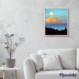paint by numbers | Mountain and Full Moon | easy landscapes mountains | FiguredArt