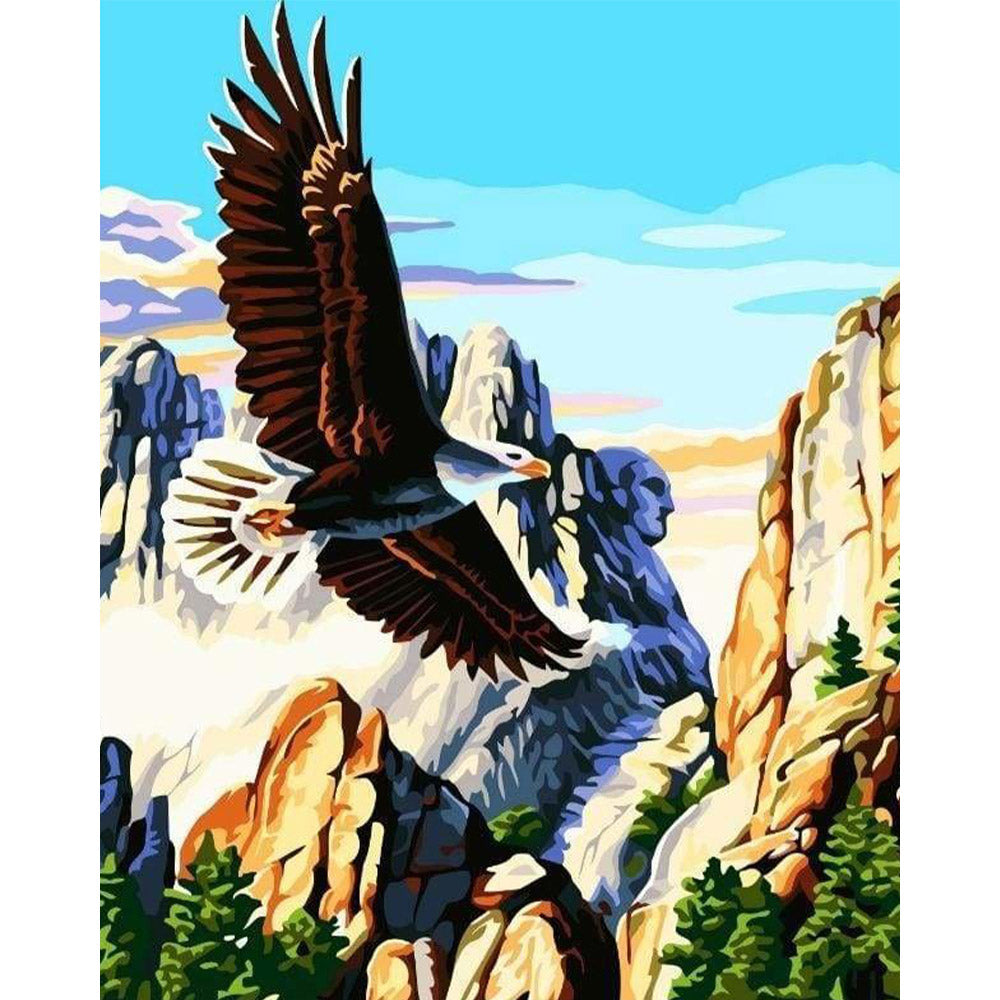 paint by numbers | Mountain Eagle | animals birds eagles easy landscapes | FiguredArt