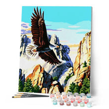 Load image into Gallery viewer, paint by numbers | Mountain Eagle | animals birds eagles easy landscapes | FiguredArt