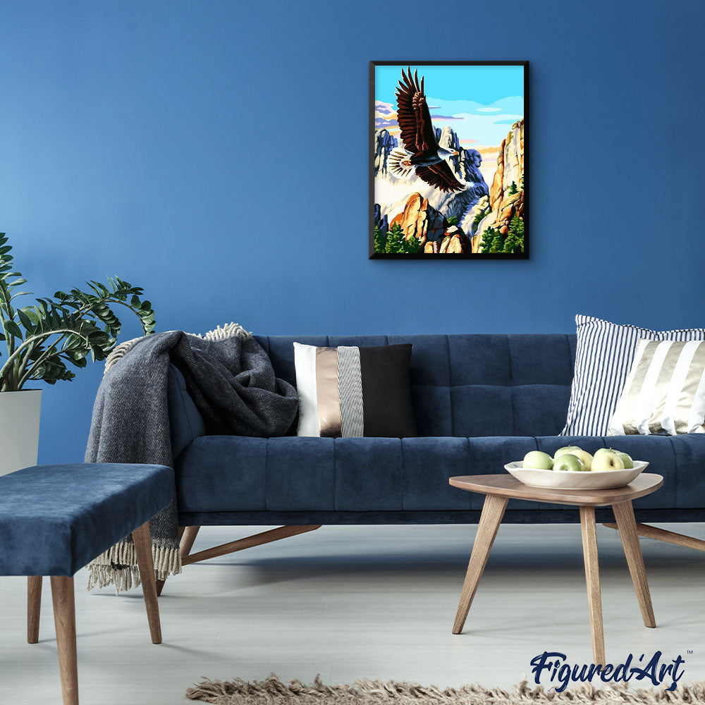 paint by numbers | Mountain Eagle | animals birds eagles easy landscapes | FiguredArt