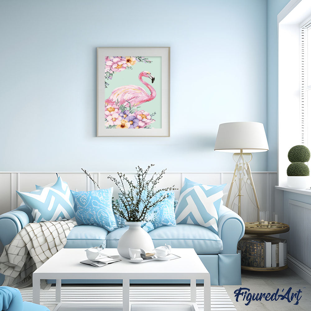 paint by numbers | Pink Flamingo | animals birds easy flamingos | FiguredArt