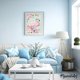 paint by numbers | Pink Flamingo | animals birds easy flamingos | FiguredArt