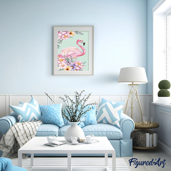 paint by numbers | Pink Flamingo | animals birds easy flamingos | FiguredArt