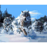 paint by numbers | Pack of Wolves in the Snow | animals intermediate wolves | FiguredArt