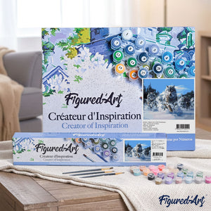 Paint by numbers - Pack of Wolves in the Snow – Figured'Art
