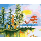 paint by numbers | Lake Villa | easy landscapes | FiguredArt