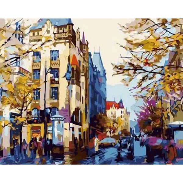 paint by numbers | City in Fall | cities intermediate | FiguredArt